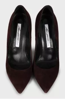 Suede heeled pumps