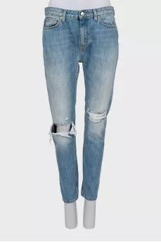 Blue ripped jeans