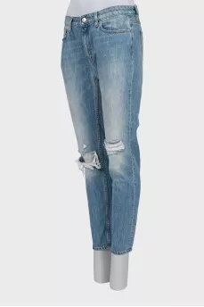 Blue ripped jeans