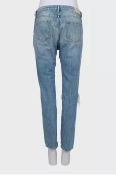 Blue ripped jeans