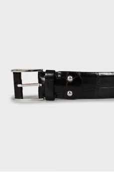 Men's belt with embossed leather