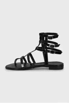 Patent leather sandals