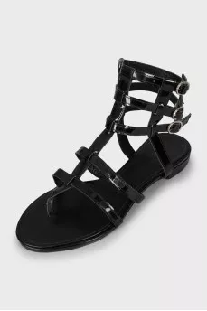 Patent leather sandals