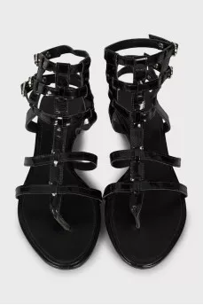 Patent leather sandals