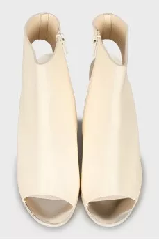Open toe wedge boots