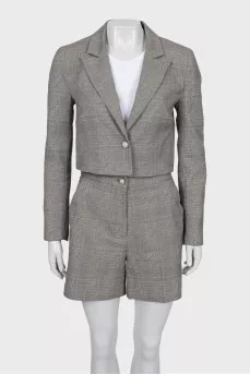 Checked shorts suit