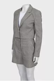 Checked shorts suit