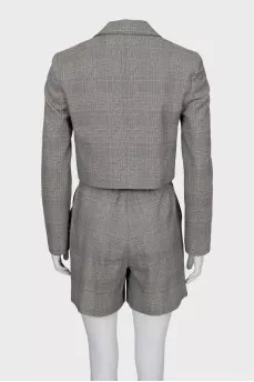 Checked shorts suit