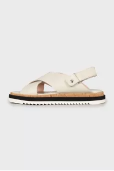 Velcro leather sandals