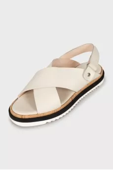 Velcro leather sandals