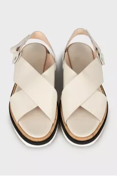 Velcro leather sandals