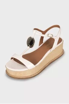 Weave platform sandals