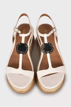 Weave platform sandals