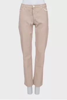 Beige slim fit jeans