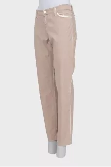 Beige slim fit jeans