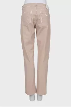 Beige slim fit jeans