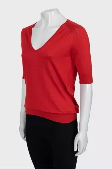 Knitted silk and cashmere T-shirt