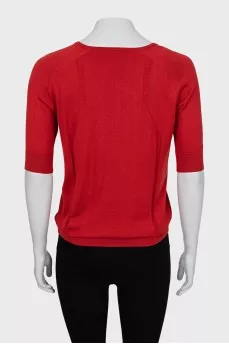Knitted silk and cashmere T-shirt