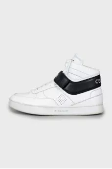 Leather sneakers with logo