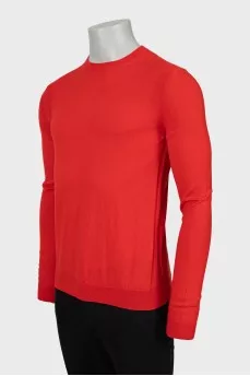 Men's red wool jumper