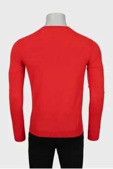 Men's red wool jumper
