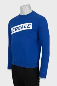 Men's blue sweatshirt with brand logo