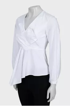 Fitted V-Neck Blouse