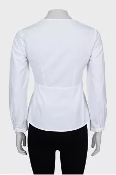 Fitted V-Neck Blouse