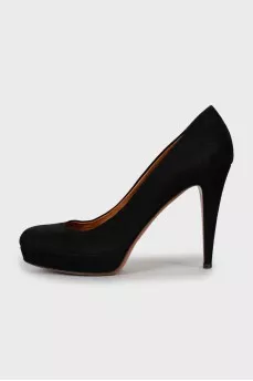 Suede wedge heel shoes