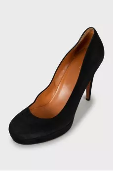 Suede wedge heel shoes