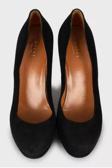 Suede wedge heel shoes