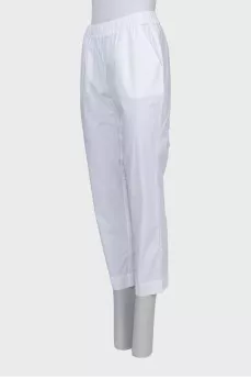 Straight trousers with elastic