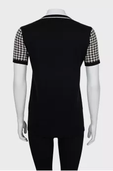 Black and white short sleeve jumper