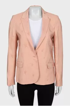 Straight-cut jacket with print