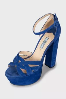 Blue high heel sandals