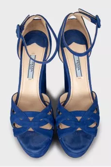 Blue high heel sandals