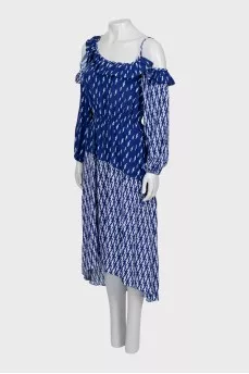 Print dress with tag