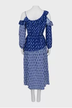 Print dress with tag