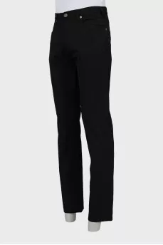 Men's black straight trousers