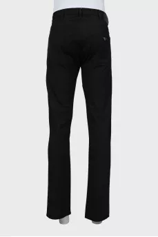 Men's black straight trousers