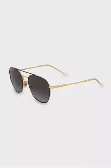 Browline sunglasses with gold temples