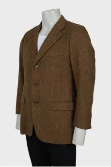 Men's wool jacket in fine print