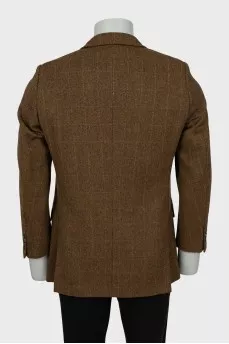 Men's wool jacket in fine print
