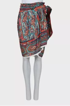 Wrap skirt in paisley print