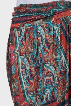 Wrap skirt in paisley print