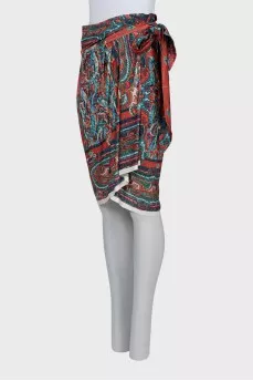 Wrap skirt in paisley print