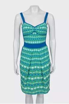 Printed bodycon dress with straps