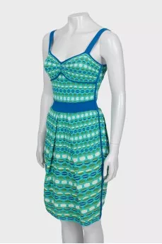 Printed bodycon dress with straps