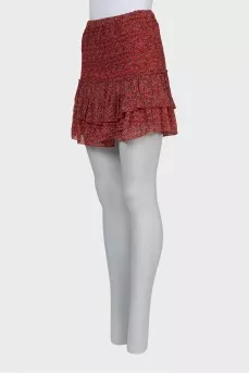 Printed mini skirt with ruffles