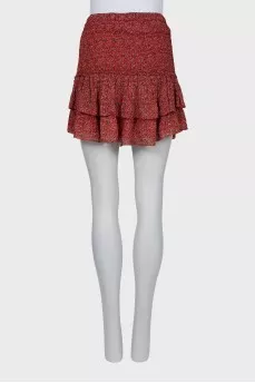 Printed mini skirt with ruffles